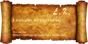 Lestyán Krisztofer névjegykártya