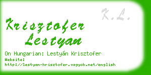krisztofer lestyan business card
