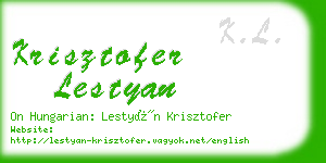 krisztofer lestyan business card